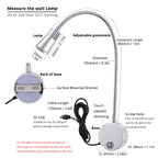 2-Pack 5V USB Dimmable LED Wall Lamp - Eye-Safe Reading Light (3CCT, Silver)