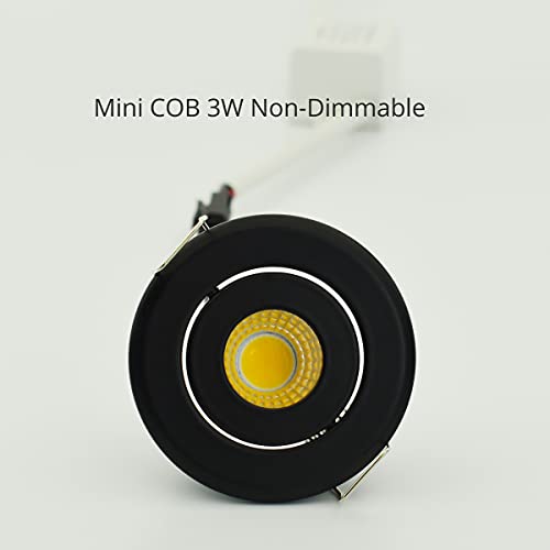 Mini 3W COB LED Downlight (10-Pack, Industrial Black) - Premium Showcase & Jewelry Lighting