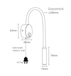 Modern Gold Gooseneck Wall Reading Light - 25° Private Focused Beam (CRI 90+)