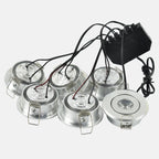 LRLEDS 6-Pack Mini LED Gazebo & Pergola Lighting Kit - IP65 Waterproof Recessed Spotlights, Silver (Complete DIY Plug-and-Play Set)