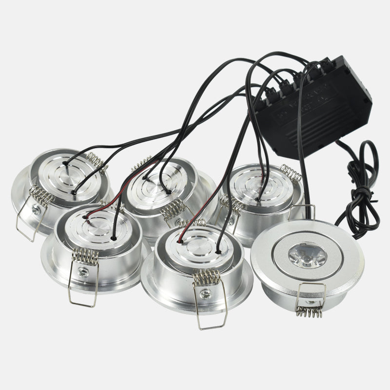 LRLEDS 6-Pack Mini LED Gazebo & Pergola Lighting Kit - IP65 Waterproof Recessed Spotlights, Silver (Complete DIY Plug-and-Play Set)