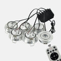 LRLEDS 6-Pack Remote Dimmable Mini LED Gazebo Lighting Kit - 18W IP65 Waterproof Recessed Spotlights, Silver (30° Focused Beam, Complete DIY Set)