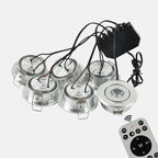 LRLEDS 6-Pack Remote Dimmable Mini LED Gazebo Lighting Kit - 18W IP65 Waterproof Recessed Spotlights, Silver (30° Focused Beam, Complete DIY Set)
