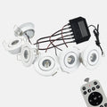 LRLEDS 6-Pack Remote Dimmable Mini LED Gazebo Lighting Kit - 18W IP65 Waterproof Recessed Spotlights, White (30° Focused Beam, Complete DIY Set)