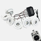 LRLEDS 6-Pack Remote Dimmable Mini LED Gazebo Lighting Kit - 18W IP65 Waterproof Recessed Spotlights, White (30° Focused Beam, Complete DIY Set)