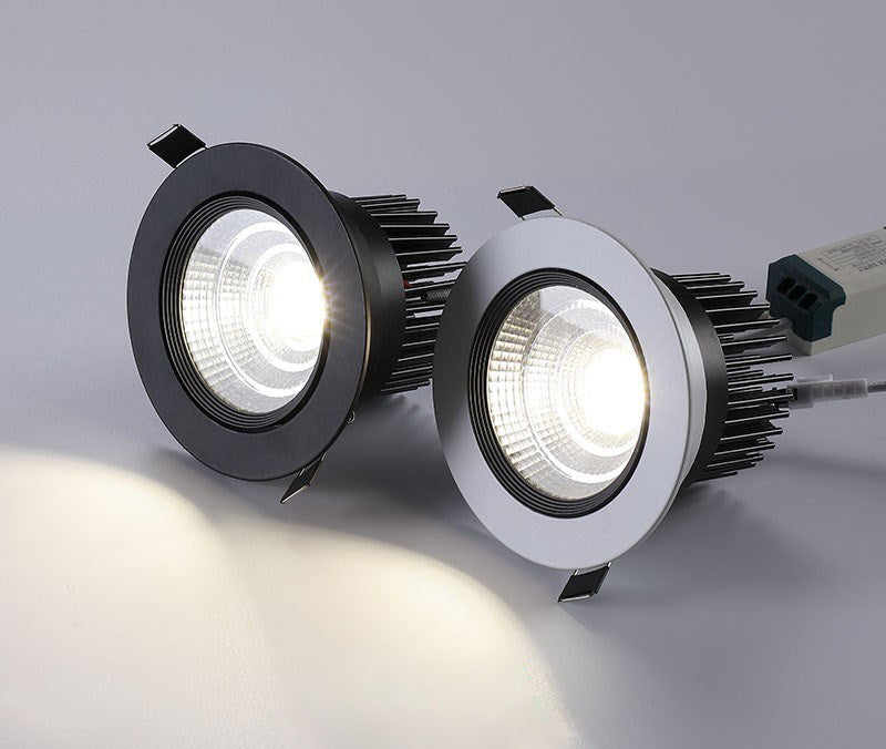 LRLEDS Architectural COB LED Recessed Spotlight - Dimmable 5W/7W/10W, High CRI >90, White Finish Ceiling Downlight