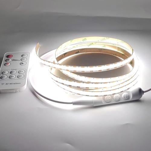 6.56ft (2m) USB-Powered COB LED Strip Light Kit - Pure White 6000K, CRI 95, Dotless Linear Lighting