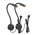 Industrial Matte Black Gooseneck Wall Reading Lamp - 25° Private Focused Beam (2-Pack)