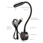 Industrial Matte Black Gooseneck Wall Reading Lamp - 25° Private Focused Beam (2-Pack)