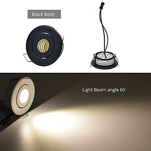 Mini 3W COB LED Downlight (10-Pack, Industrial Black) - Premium Showcase & Jewelry Lighting