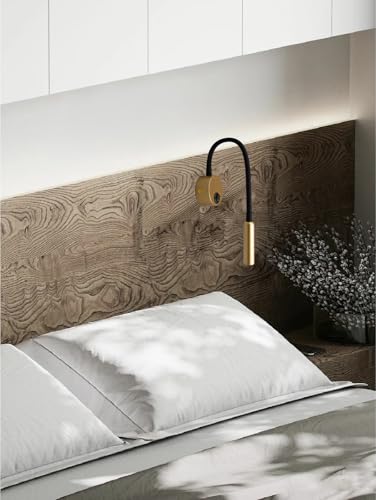 Modern Gold Gooseneck Wall Reading Light - 25° Private Focused Beam (CRI 90+)