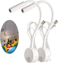 Architectural White Gooseneck Wall Reading Lamp - 25° Private Focused Beam (2-Pack)