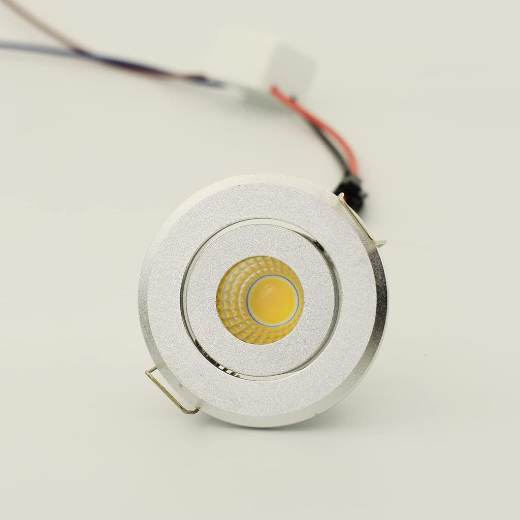 Mini 3W COB LED Downlight (10-Pack, Tech Silver) - Premium Showcase & Jewelry Lighting