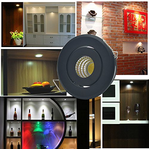 Mini 3W COB LED Downlight (10-Pack, Industrial Black) - Premium Showcase & Jewelry Lighting
