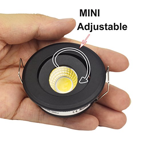 Mini 3W COB LED Downlight (10-Pack, Industrial Black) - Premium Showcase & Jewelry Lighting