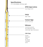 16.4ft CCT COB LED Strip Light Kit - Tunable 2700K-6500K, CRI 90+, 24V with Remote & Power Supply