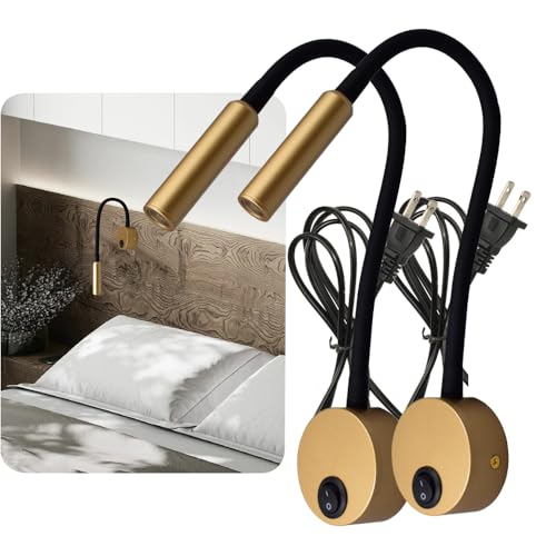 Modern Gold Gooseneck Wall Reading Light - 25° Private Focused Beam (CRI 90+)