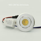 Mini 3W COB LED Downlight (10-Pack, Tech Silver) - Premium Showcase & Jewelry Lighting