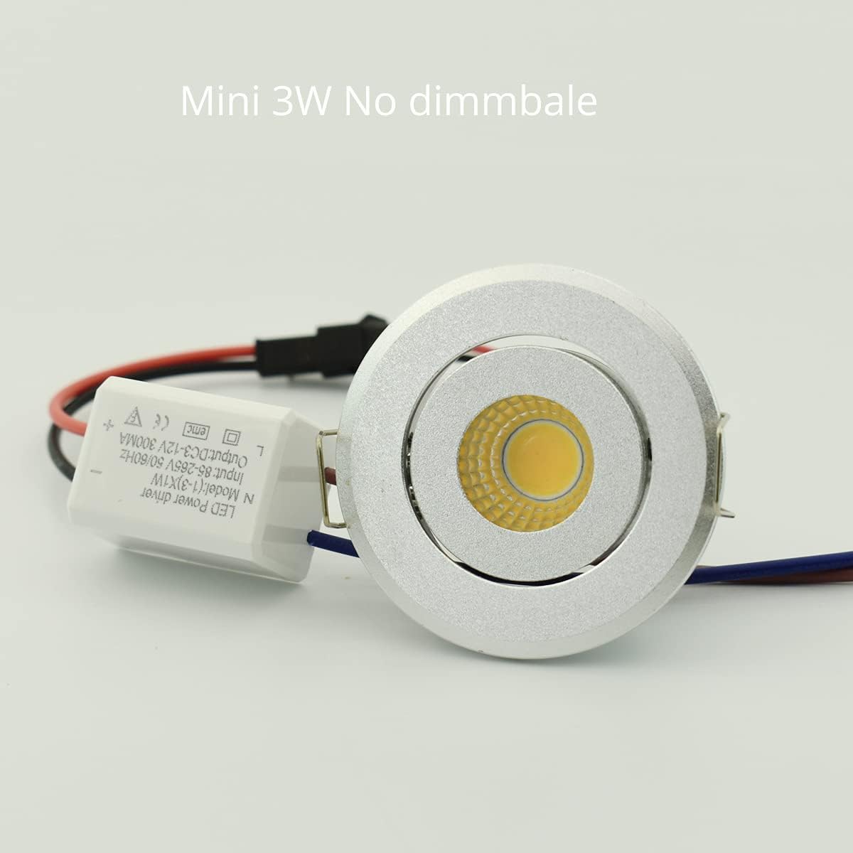 Mini 3W COB LED Downlight (10-Pack, Tech Silver) - Premium Showcase & Jewelry Lighting