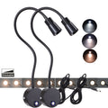2-Pack 5V USB Dimmable LED Wall Lamp - Eye-Safe Reading Light (3CCT, Black)