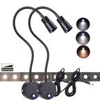 2-Pack 5V USB Dimmable LED Wall Lamp - Eye-Safe Reading Light (3CCT, Black)