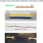 10ft (3m) 12V COB LED Strip Light Kit - Warm White 3000K, CRI 95, Dimmable with RF Remote