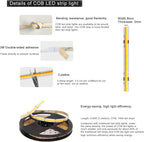 10ft (3m) 12V COB LED Strip Light Kit - Warm White 3000K, CRI 95, Dimmable with RF Remote