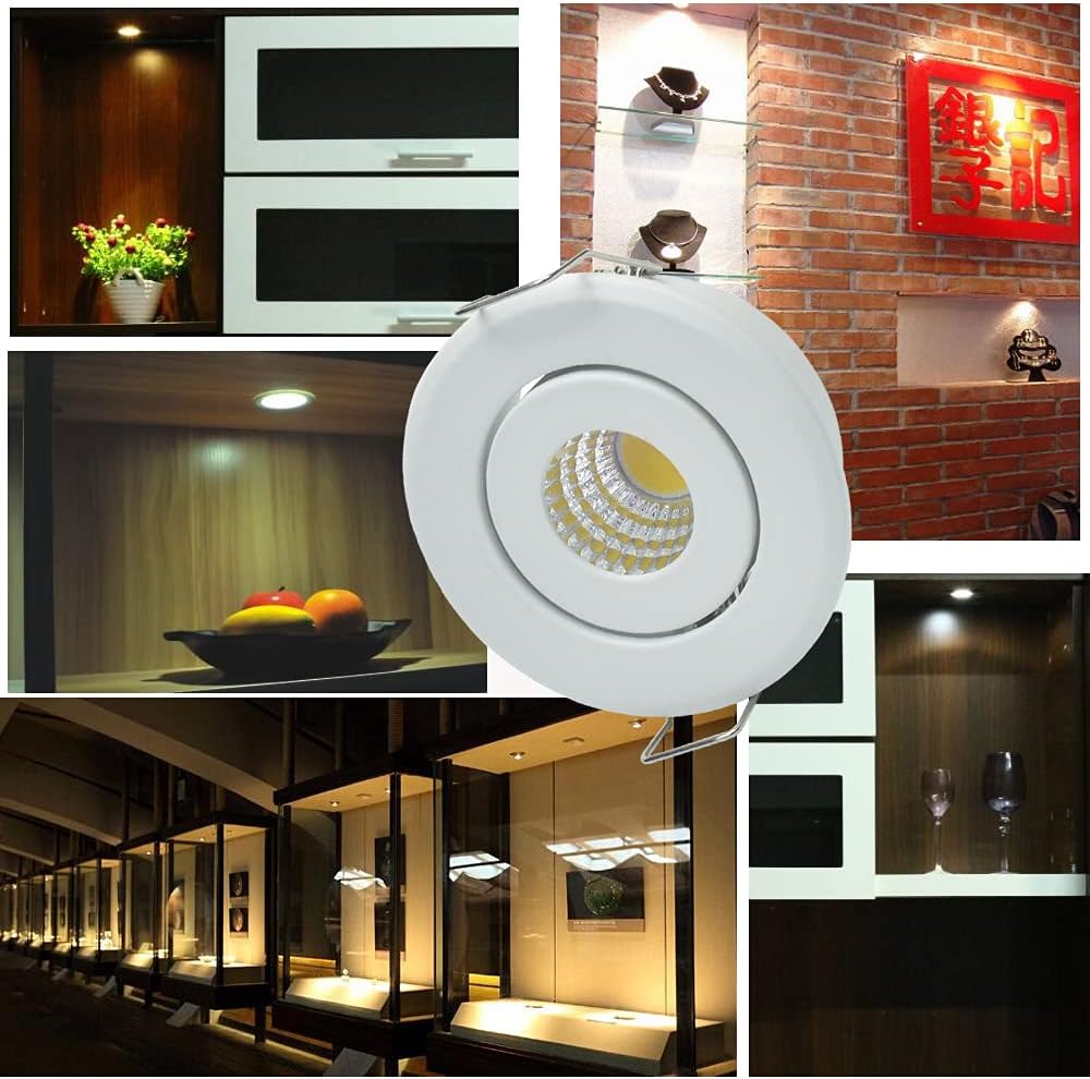 Mini 3W COB LED Downlight (10-Pack) - Showcase & Jewelry Cabinet Lighting