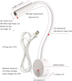 Architectural White Gooseneck Wall Reading Lamp - 25° Private Focused Beam (2-Pack)