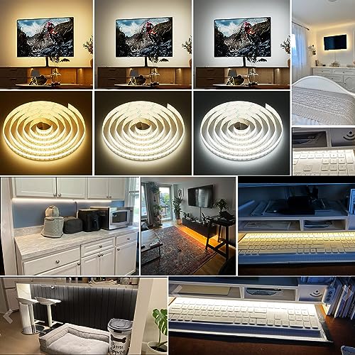 16.4ft CCT COB LED Strip Light Kit - Tunable 2700K-6500K, CRI 90+, 24V with Remote & Power Supply