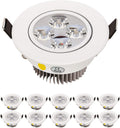 4W Architectural Recessed LED Downlight (10-Pack) - Adjustable 30° Tilt, Dimmable, CRI 90+