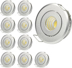 Mini 3W COB LED Downlight (10-Pack, Tech Silver) - Premium Showcase & Jewelry Lighting