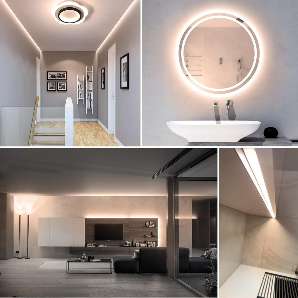 10ft (3m) 12V COB LED Strip Light Kit - Warm White 3000K, CRI 95, Dimmable with RF Remote