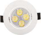 4W Architectural Recessed LED Downlight (10-Pack) - Adjustable 30° Tilt, Dimmable, CRI 90+