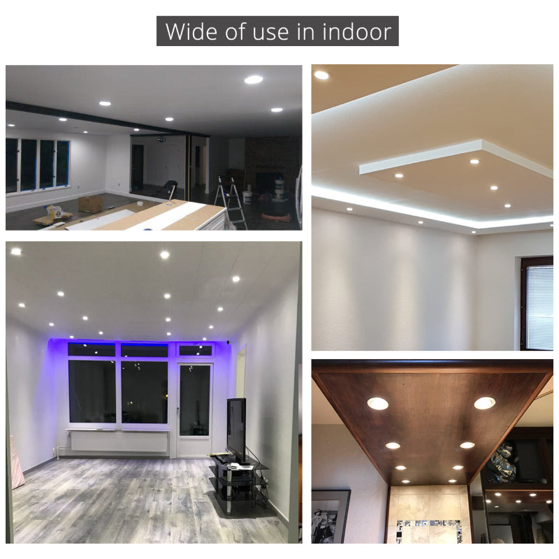 LRLEDS Architectural COB LED Recessed Spotlight - Dimmable 5W/7W/10W, High CRI >90, White Finish Ceiling Downlight