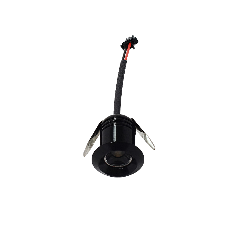 LRLEDS High-CRI >90 Mini 1W LED Spotlight - 20mm Cutout Recessed Accent Downlight, Black Finish