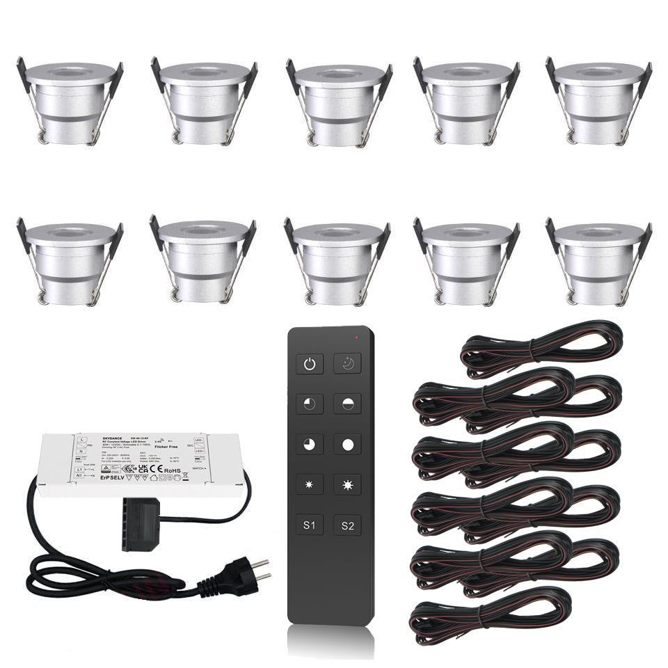 LRLEDS Semi IP65 Waterproof LED Gazebo Lighting Kit - Dimmable 3W Spots (Plug & Play Set)