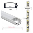 LRLEDS Professional U-Shape LED Aluminum Profile with PC Diffuser Cover