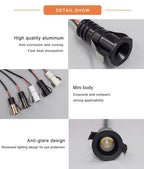 Anti-Glare Mini LED Cabinet Spotlight (10-Pack) - 1W Recessed Architectural Quality