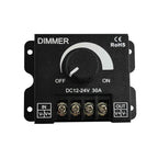 High-Power 30A LED Dimmer - DC 12V-24V, 360W-720W Manual Stepless Controller for LED Strips
