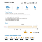 12V Flexible COB LED Strip Light Pack - Includes 2m DuPont Cable (4pcs/Pack)