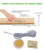 Through-Wood Touch Sensor COB LED Under Cabinet Lighting Kit - Dimmable, Dotless 12V Strip