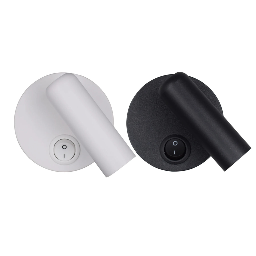 LRLEDS 3W Modern Rotatable Bedside Reading Spotlight - Minimalist Hotel Wall Lamp