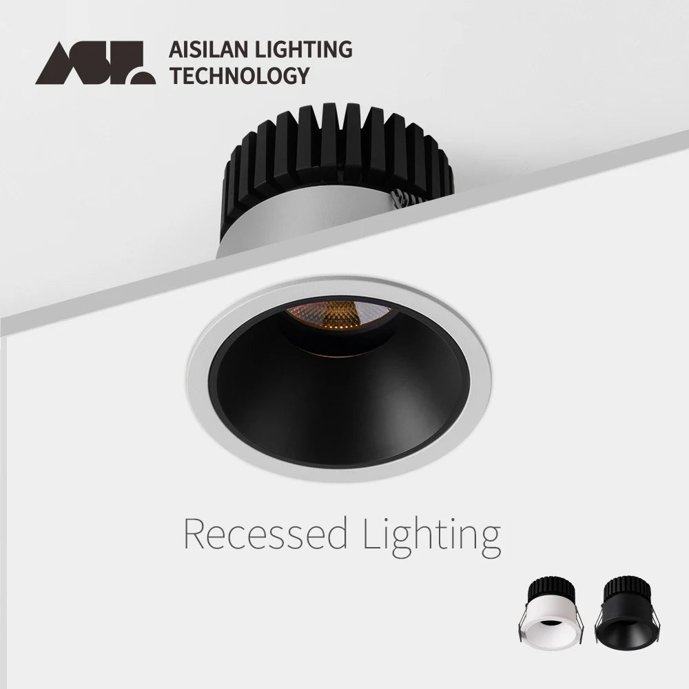 Architectural GU10 Chrome Recessed Downlight - Replaceable 3W COB LED