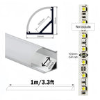 Architectural V-Shape Corner Aluminum Profile (20-Pack) - Milky Diffuser for LED Strips
