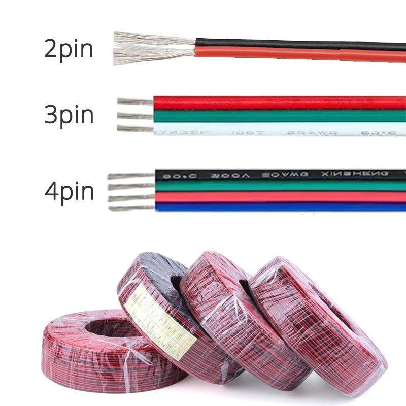 Professional 20AWG Tinned Copper Extension Cable - for 12V/24V LED Strip Lighting