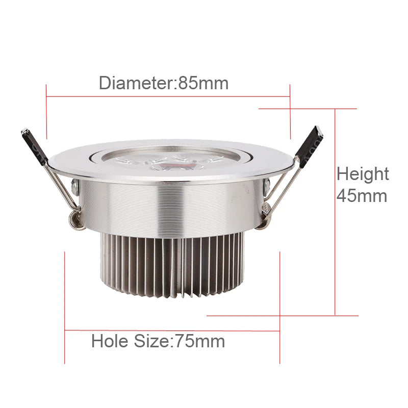 Architectural Recessed LED Downlight - 9W/12W/15W COB Spotlight (10pcs Bulk Pack)