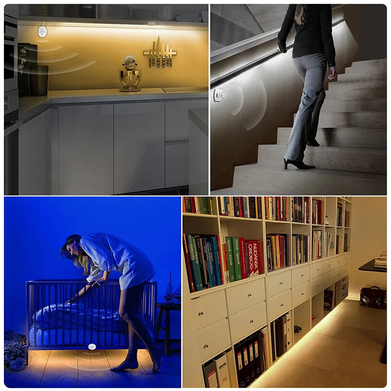 Smart PIR Motion Sensor LED Controller with Remote - Dimmable, 5V-24V
