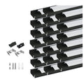 Architectural Black U-Shape Aluminum Profile (20-Pack) - Milky Diffuser for 12mm LED Strips