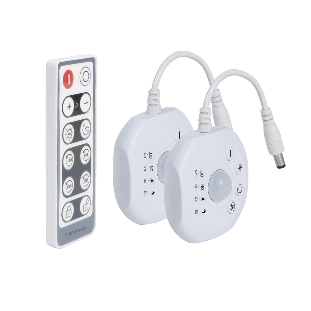 Smart PIR Motion Sensor LED Controller with Remote - Dimmable, 5V-24V